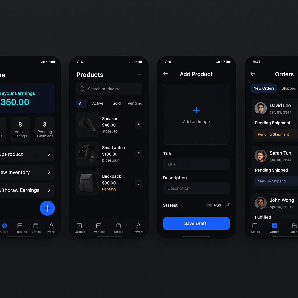 ResellerHub mobile app UI/UX design mockup