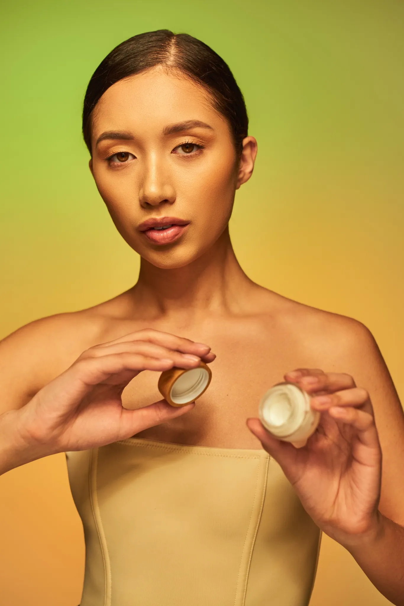 Woman holding beauty product