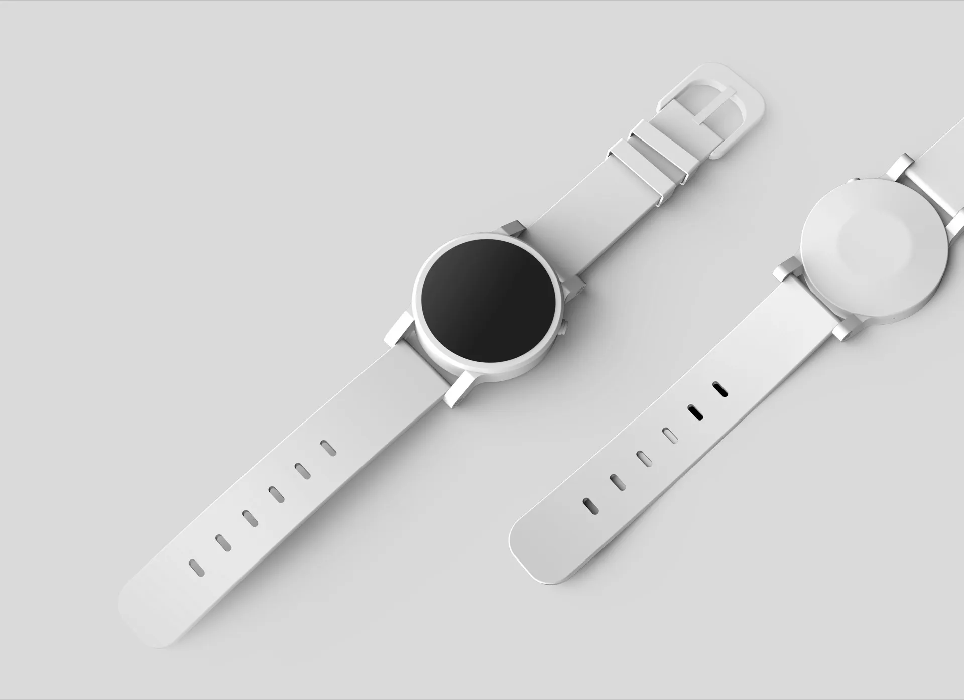 Minimalist commercial product photography of a smartwatch by Vivid Canvas Albuquerque